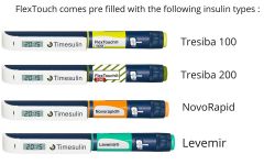 Uzávěr inzulínového pera Levemir, Novorapid, Tresiba 100, Tresiba 200