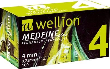 Wellion Inzulínové jehly MedFine délka 4mm Medrust