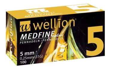 Wellion Inzulínové jehly MedFine délka 5mm Medrust