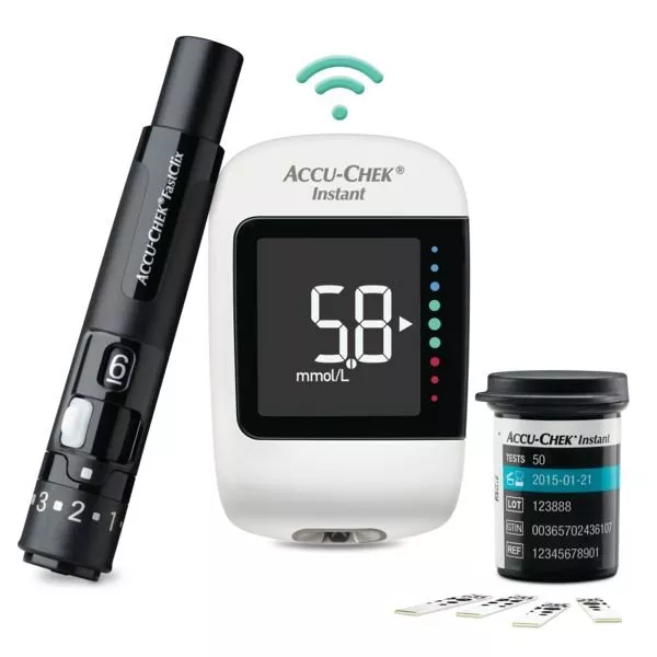 Glukometr Accu-Chek Instant pro měření glykémie s Bluetooth a barevným indikátorem Roche