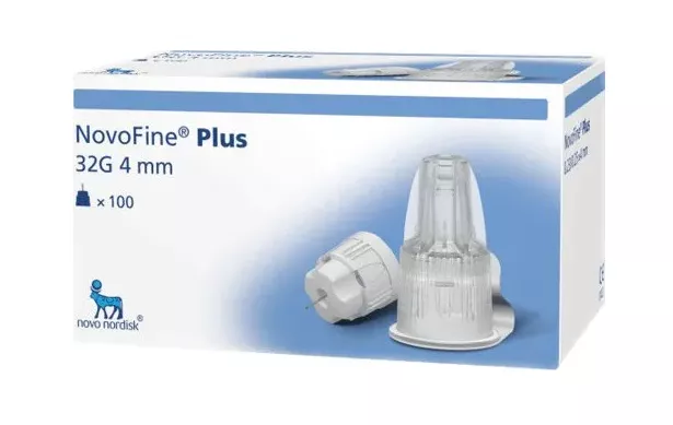 NovoFine Plus jehly k inzulínovým perům 32G × 4 mm, 100 ks NOVO NORDISK