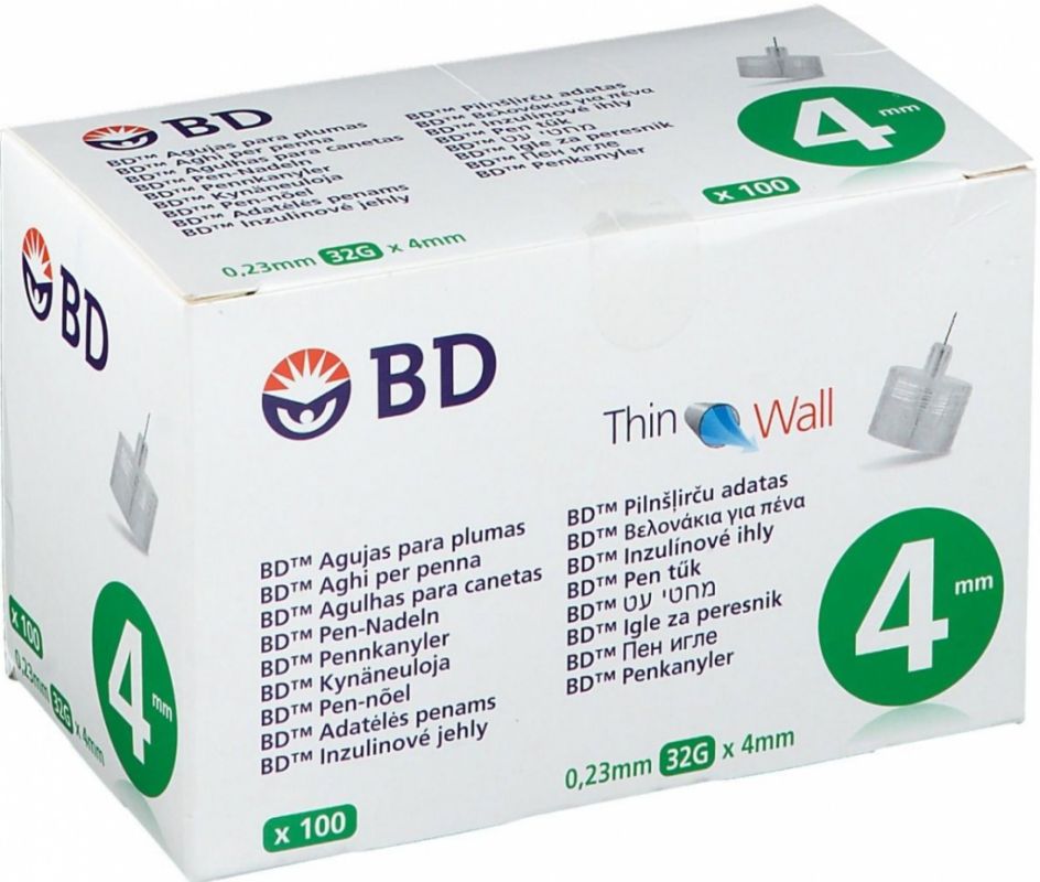BD jehličky k inzulinovým perům 4mm x32G Becton Dickinson
