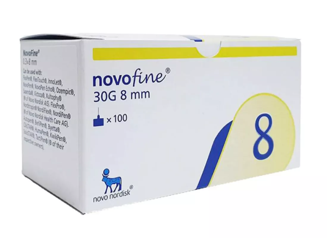 NovoFine jehly k inzulínovým perům 30G × 8 mm, 100 ks NOVO NORDISK