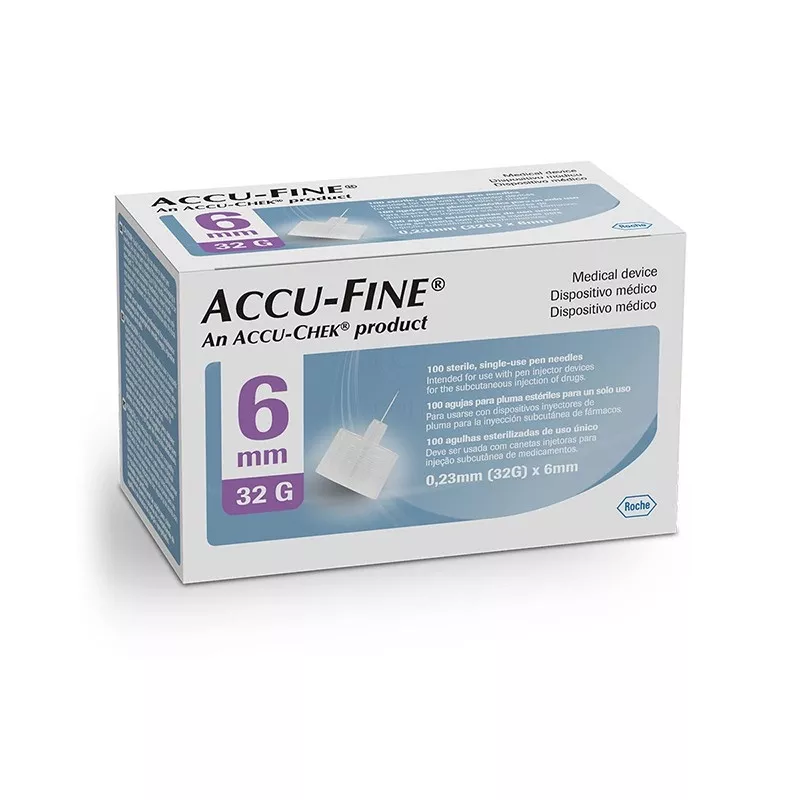 Jehly do inzulínových per Accu-Fine 32G × 6 mm - 100 ks Roche