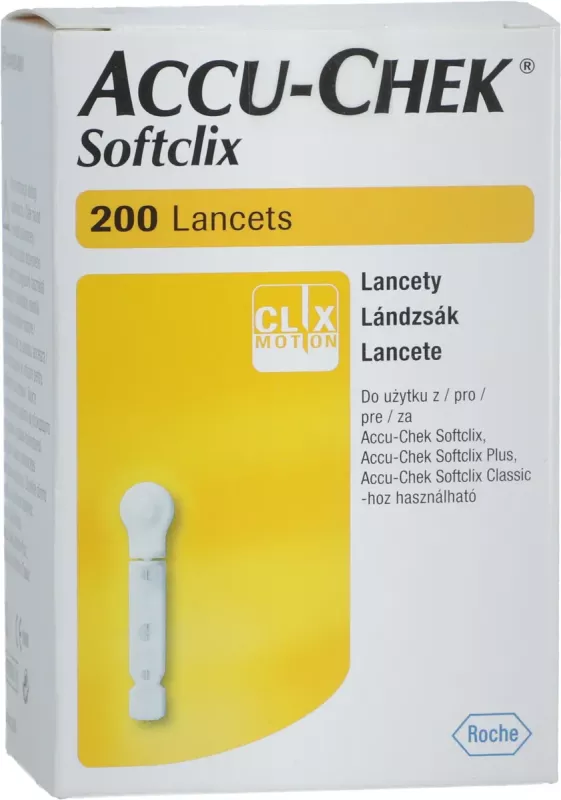 Lancety Accu-Chek Softclix pro odběr kapilární krve, 200 ks Roche