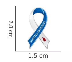 Odznak Diabetes Awareness modro-bílá stužka Odznak Diabetes Awareness modro-bílá stužka