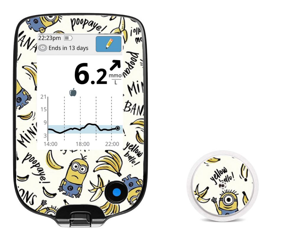 Samolepka na čtečku a sensor Freestyle Libre - Mimoni Bananas
