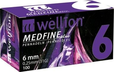 Wellion Inzulínové jehly MedFine délka 6mm Medrust